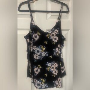 Floral Black Sleeveless Top